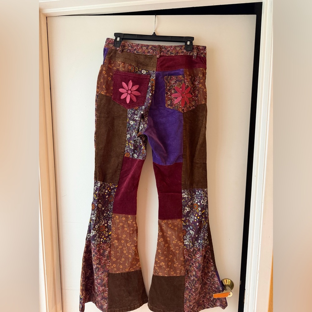 Patchwork Flare Jeans - Multicolor - image 2